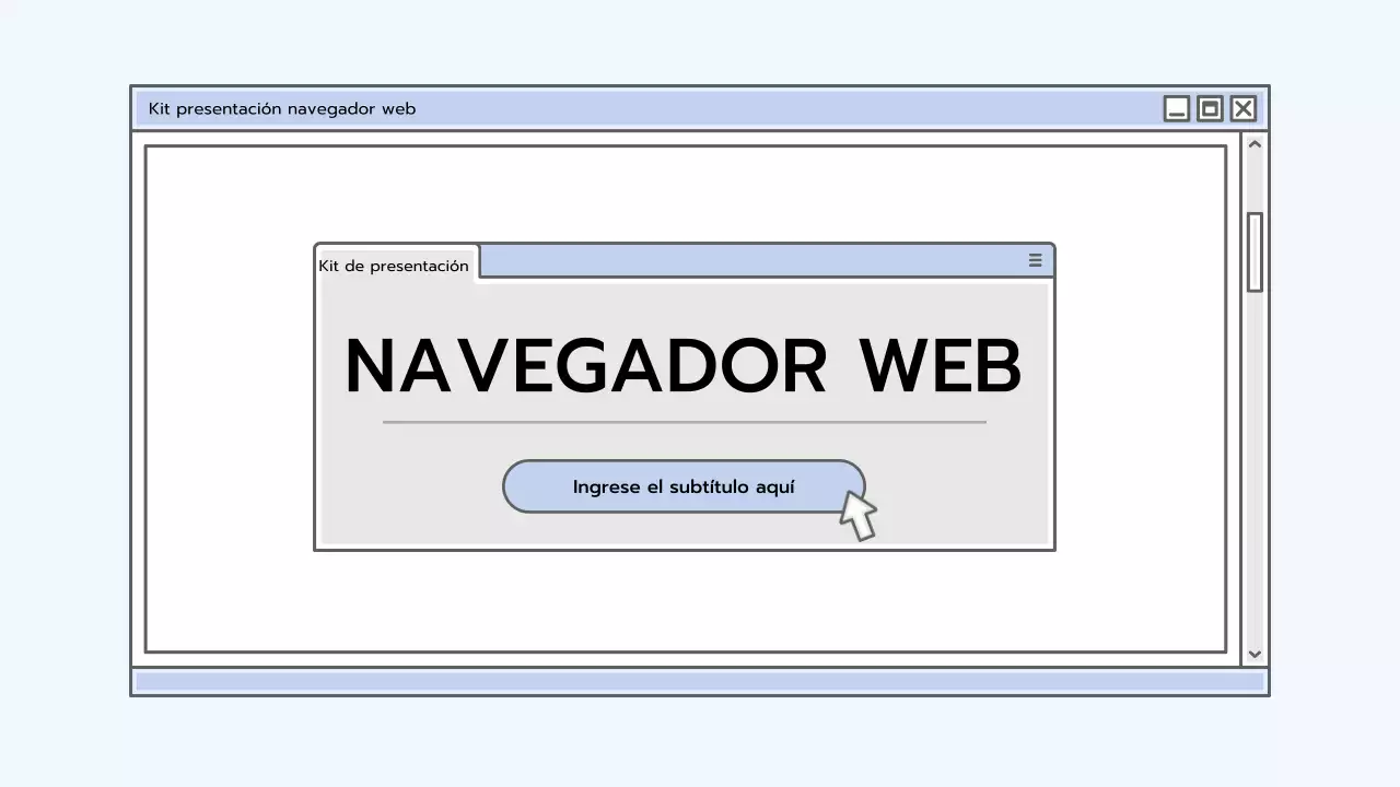 Kit de presentación con un concepto de navegador azul claro