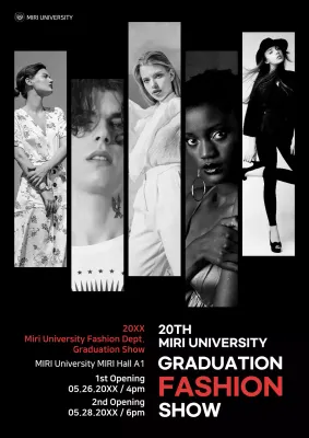 Black Modern Fashion Event Poster