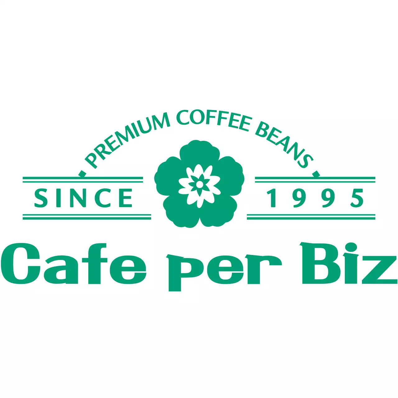 Kafe bergaya logo berkelas dan sederhana dengan warna hijau