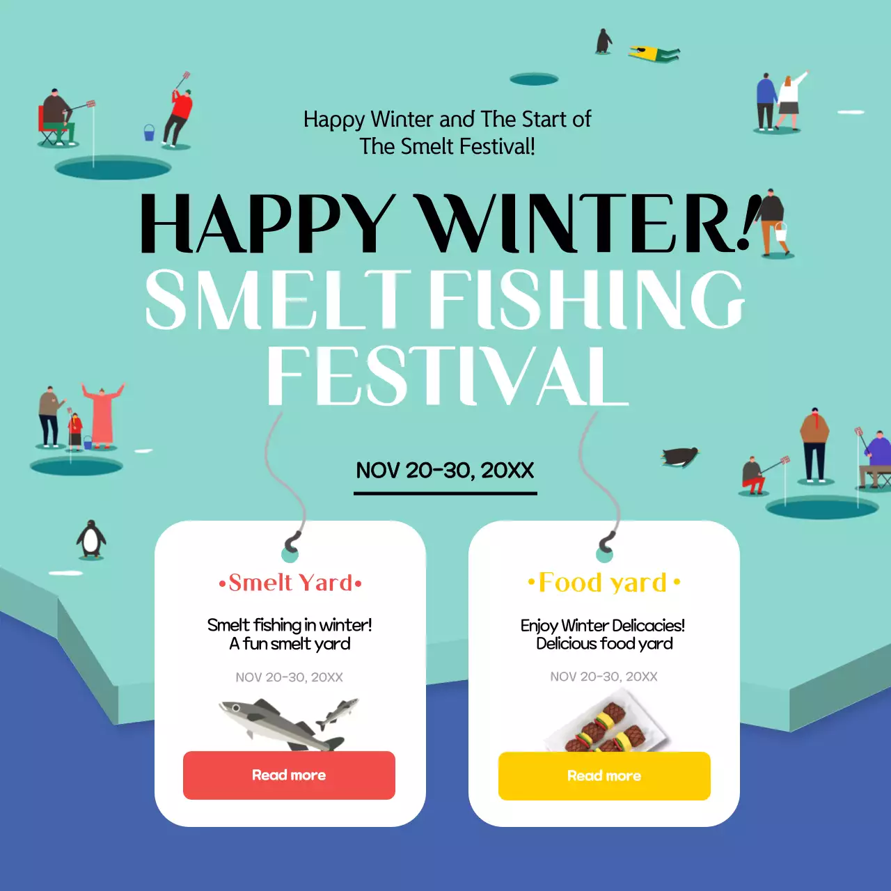 Teal Modern Fishing Festival Promotion Instagram Post