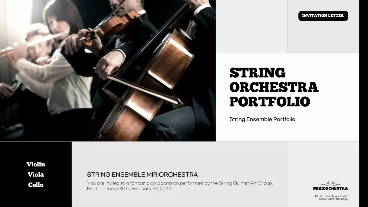Black Elegant Orchestra Portfolio Presentation