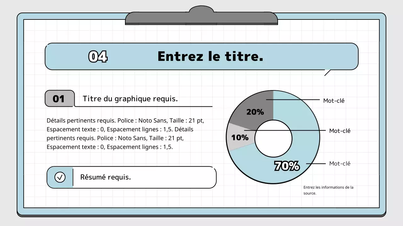 Bloc-notes bleu clair et blanc concept de présentation pédagogique