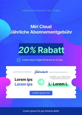 Ein sauberes blaues Verkaufsevent-Popup