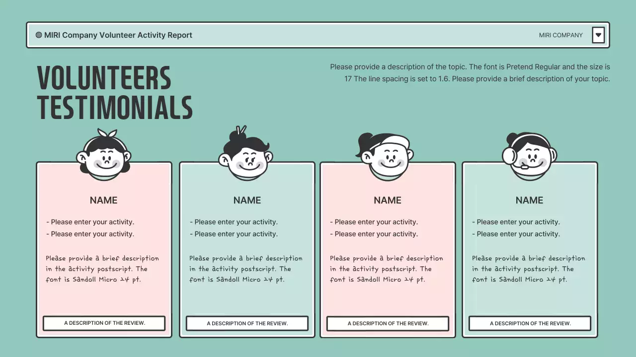 Mint Modern Volunteer Report Presentation