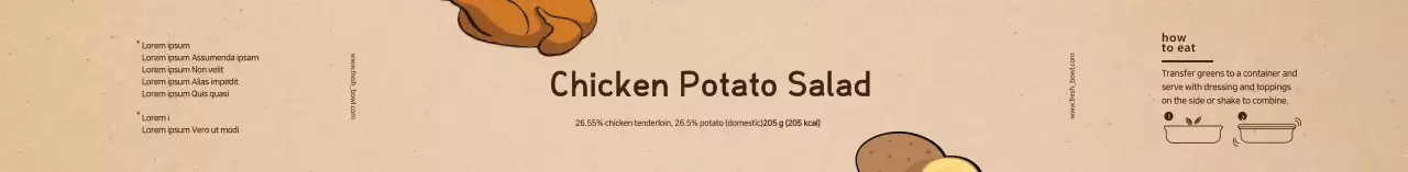 Label Salad Kentang Ayam Bergambar Krem