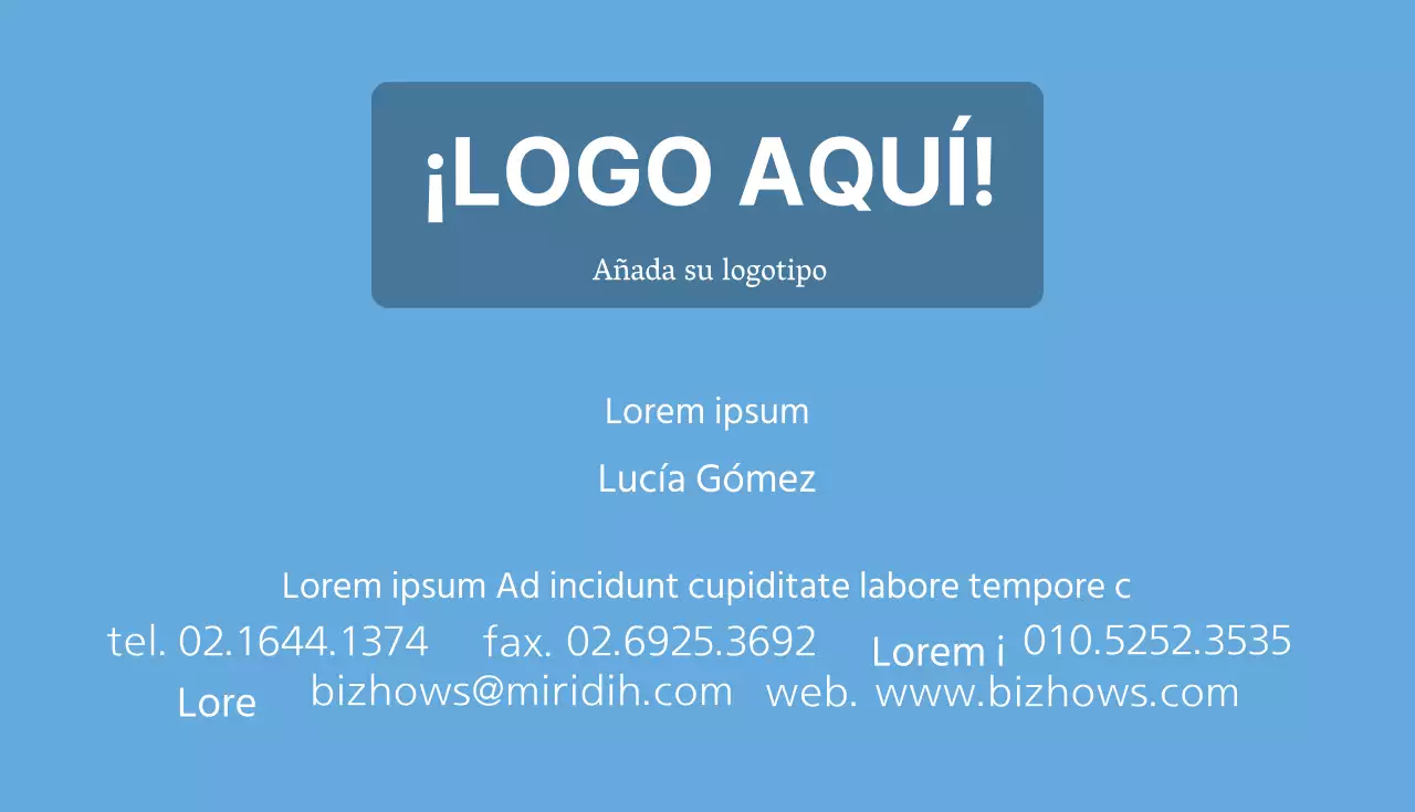 Tarjeta de visita sencilla Sky