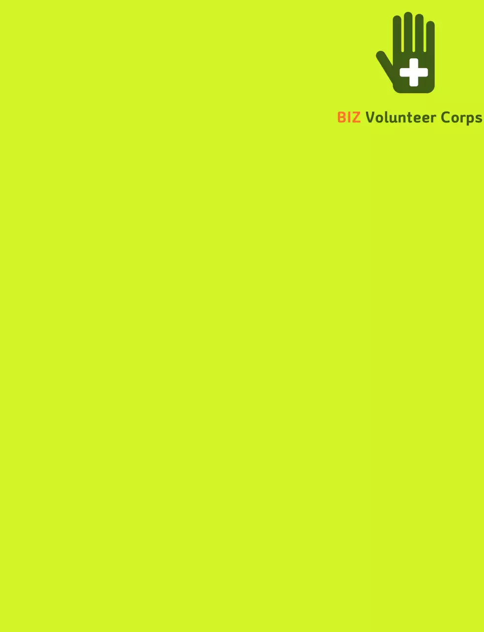 An overseas volunteer organization vest with a simple green-orange logo