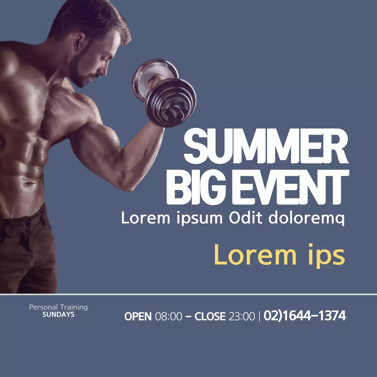 Blue Modern Fitness Promotion Banner