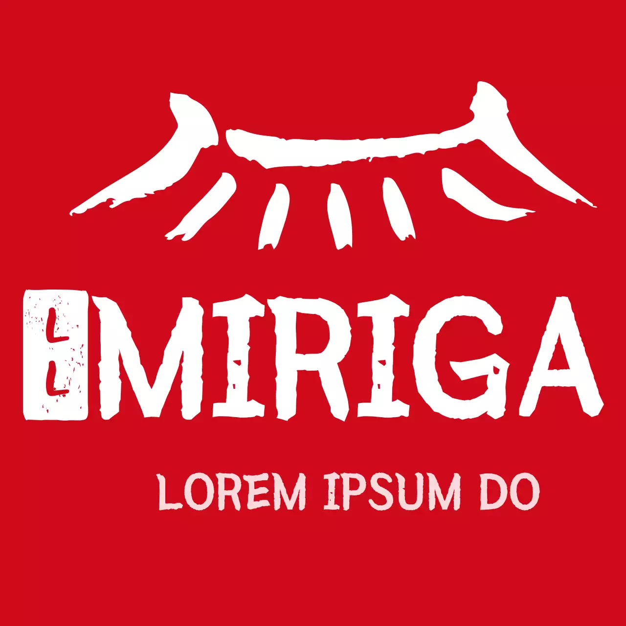 Kombinasi logo simbol jenis huruf tradisional berwarna hitam dan merah serta stempel untuk staf dan pelanggan restoran Korea.
