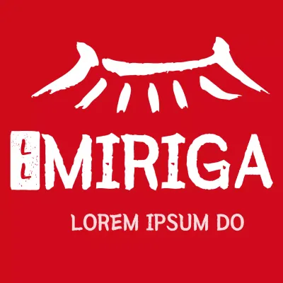 Kombinasi logo simbol jenis huruf tradisional berwarna hitam dan merah serta stempel untuk staf dan pelanggan restoran Korea.