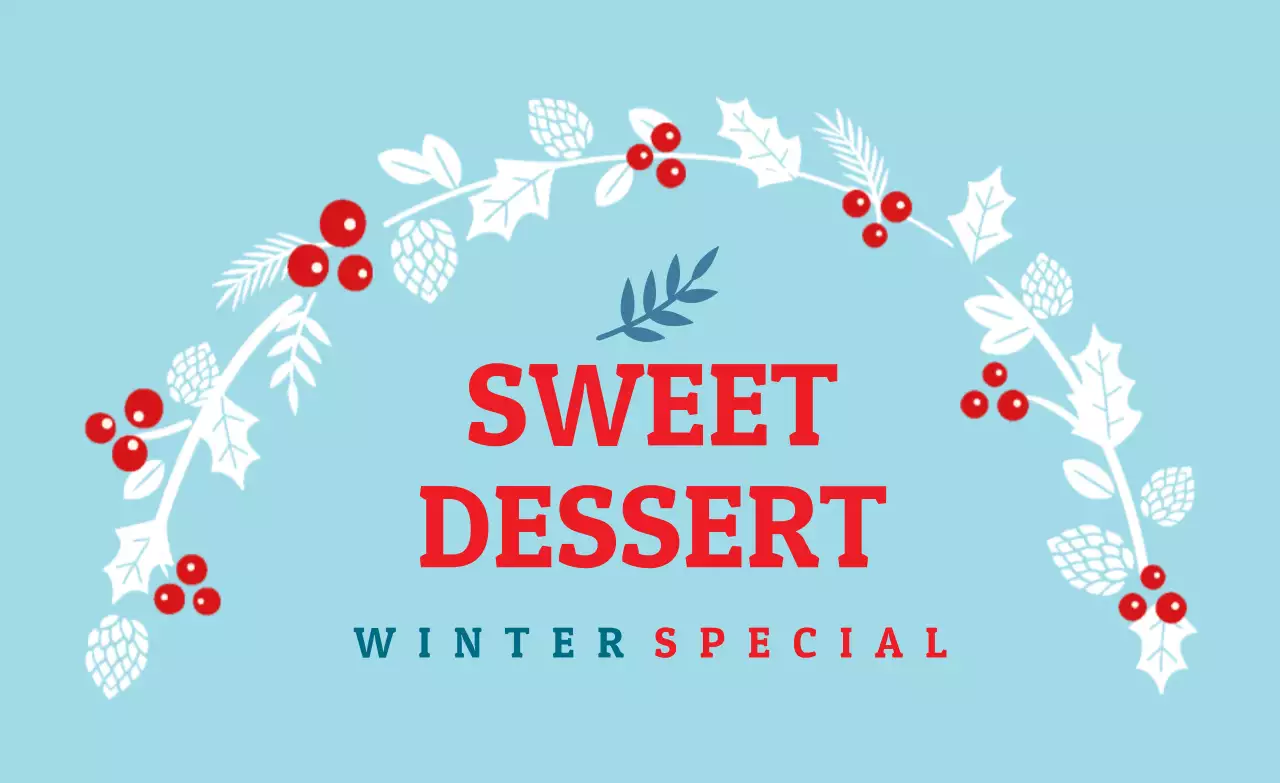 Sky red illustration Christmas dessert packaging label