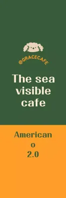 A cute green and orange cafe logo style for menu announcements and promotions.