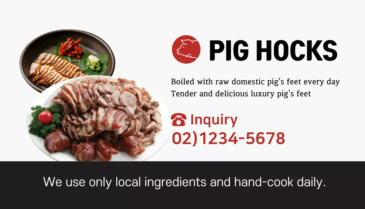 Red Minimal Food Promotion Business Card