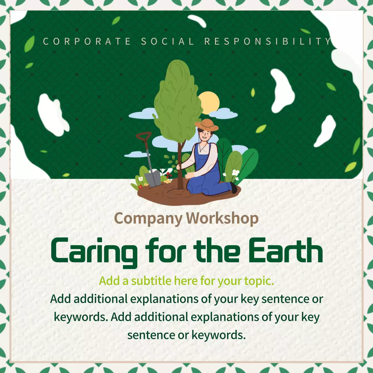 Green Modern Csr Announcement Instagram Carousel