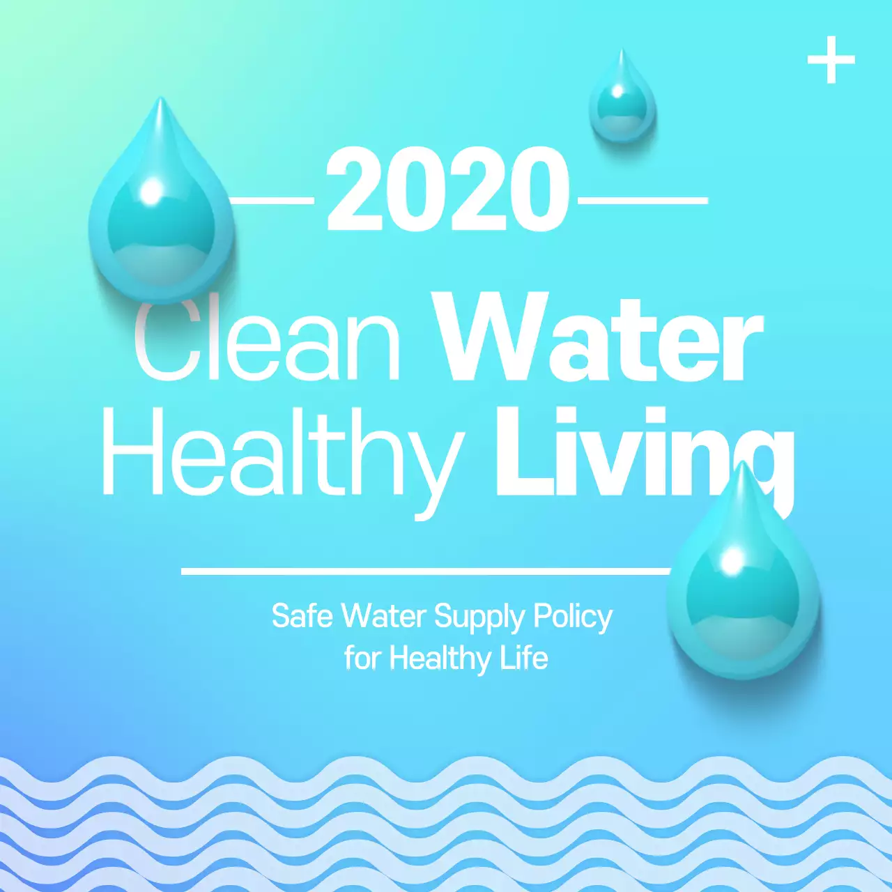 Blue Modern Water Announcement Instagram Post