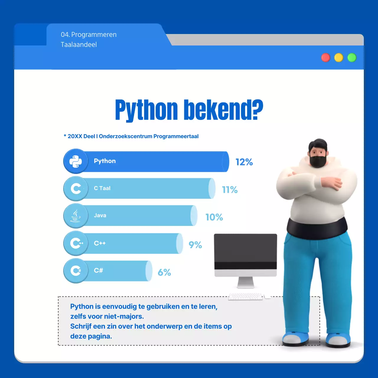 3D-afbeeldingen blauw markeren Inleiding tot de programmeertaal