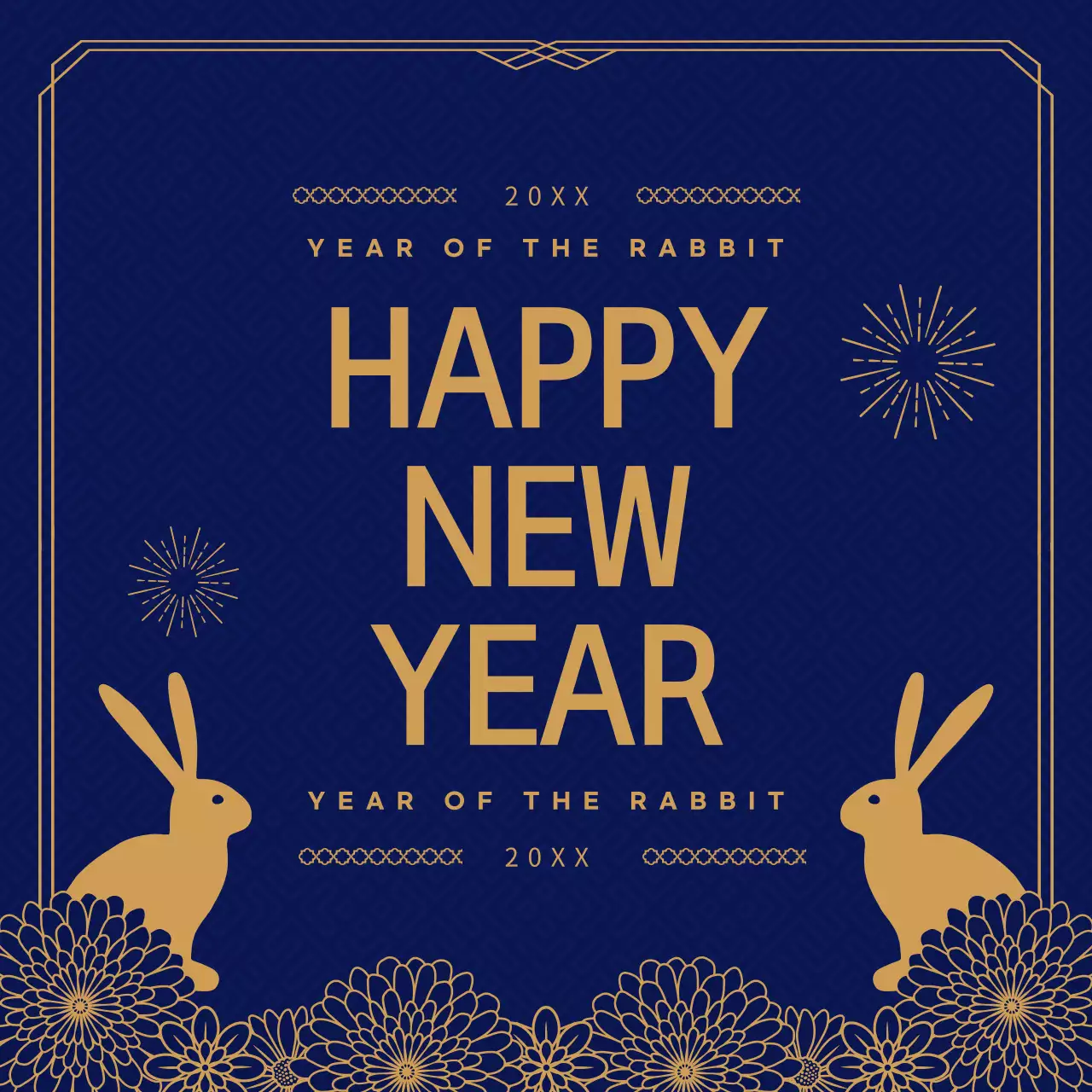 Navy Traditional New Year's Card Instagram Post