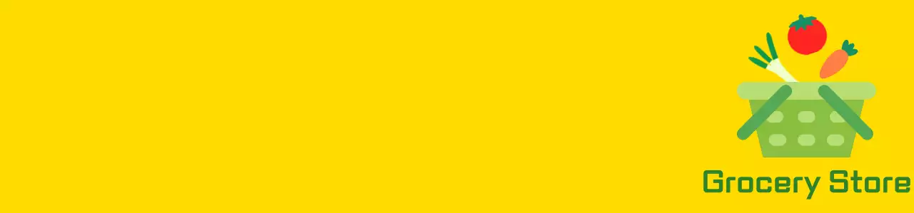 Supermarket employee vest with colorful vegetable and basket grocery store illustration logo