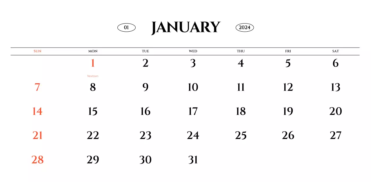 Simple style wall calendar with black and white emotional travel photography concept