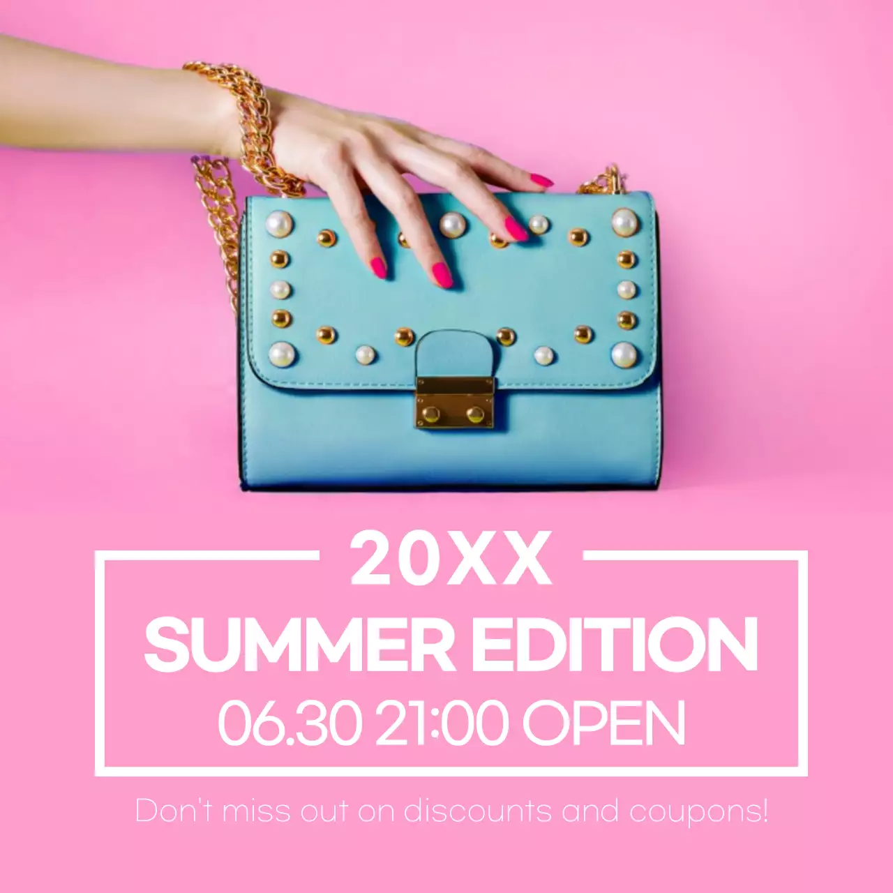 Pink Trendy Handbag Promotion Social Media Post