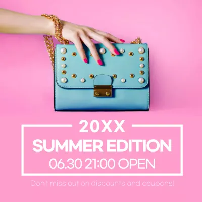 Pink Trendy Handbag Promotion Social Media Post