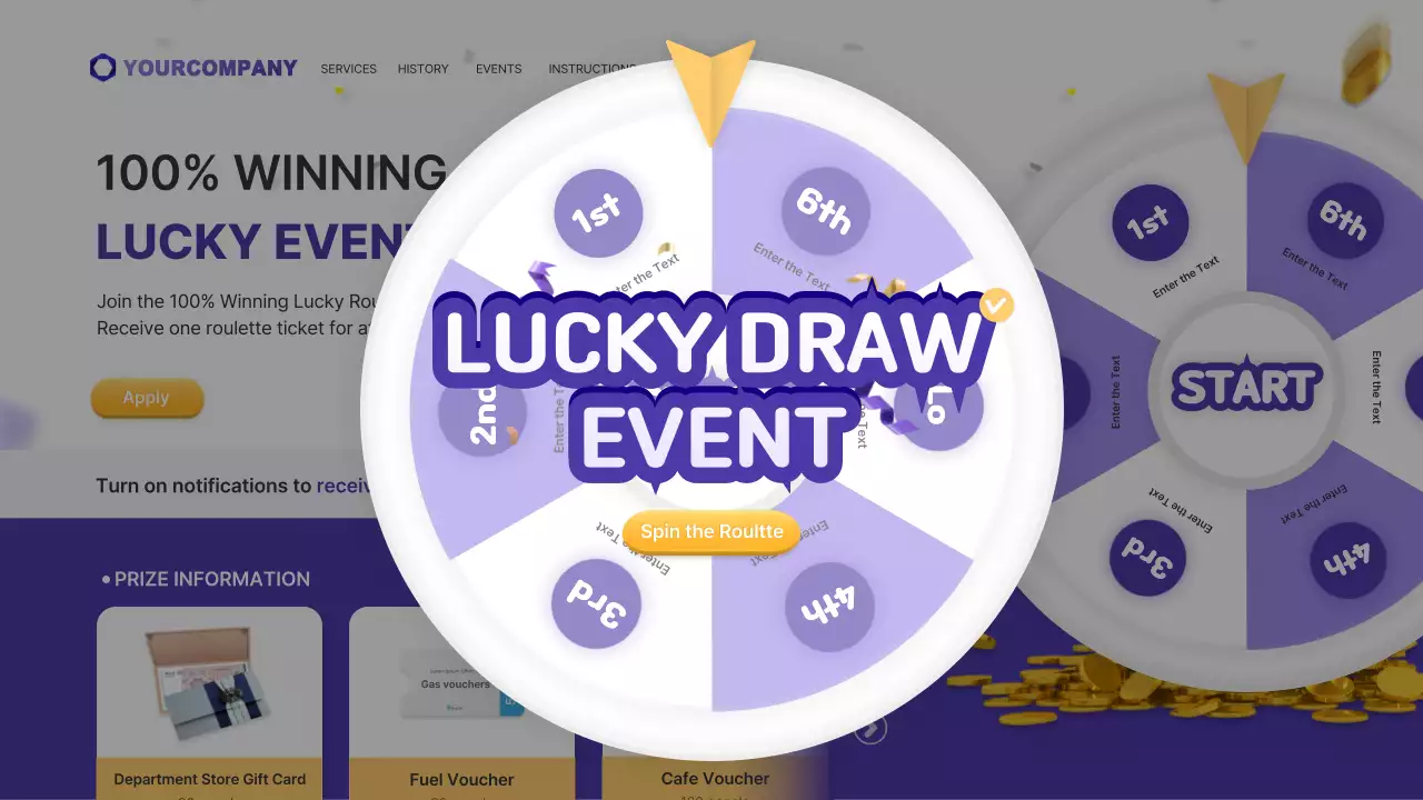 Roulette Online Event Proposal in Purple-Yellow