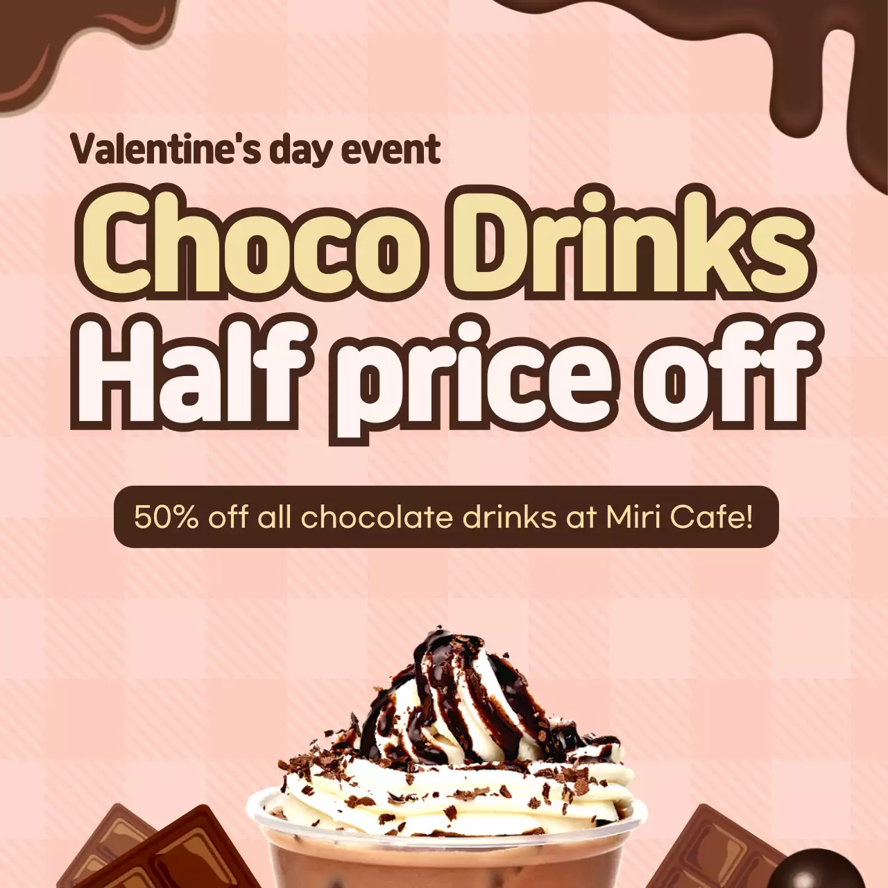 Pink Trendy Drinks Promotion Social Media Post