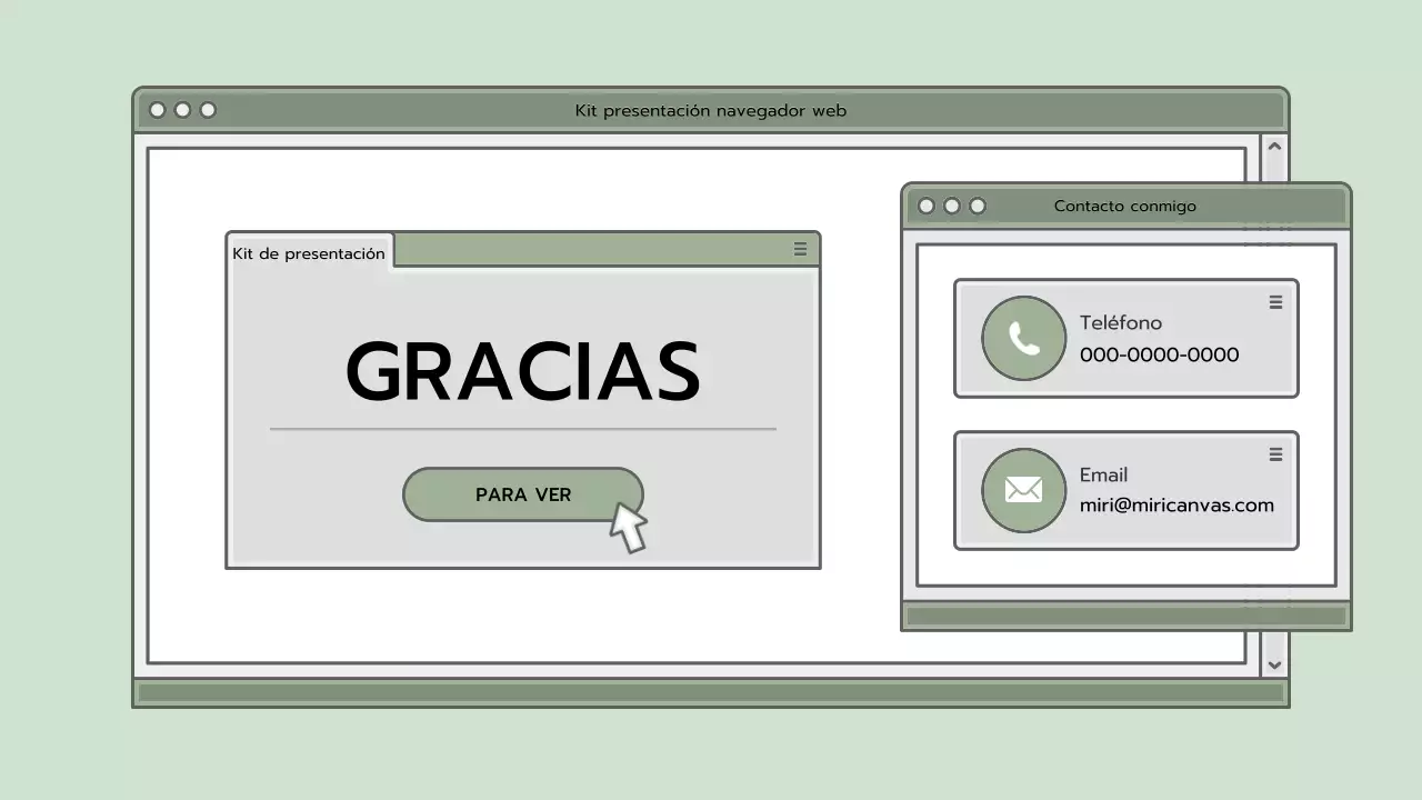 Kit de presentación con un concepto de navegador azul claro