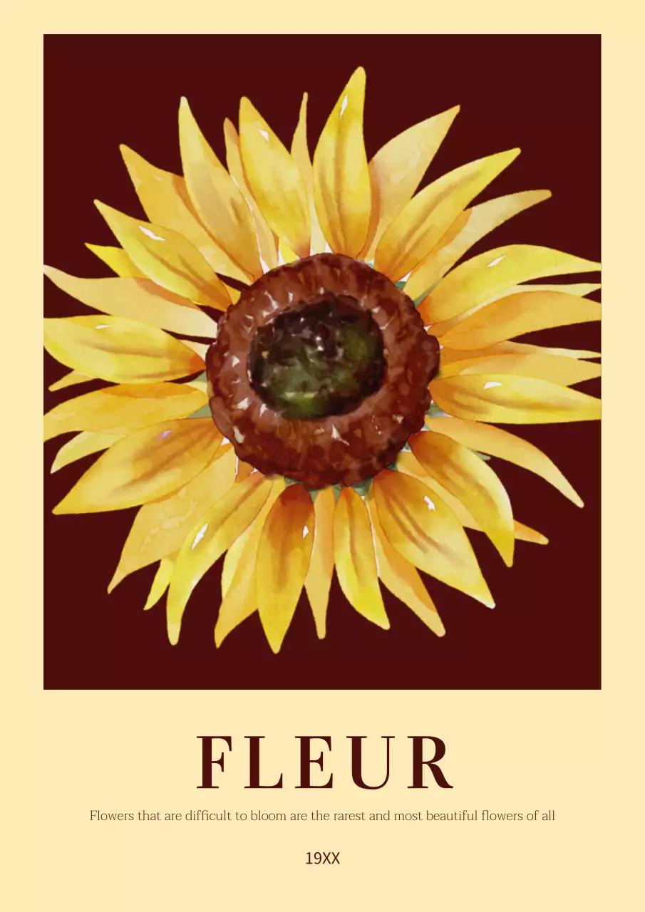 Yellow Vintage Flower Poster