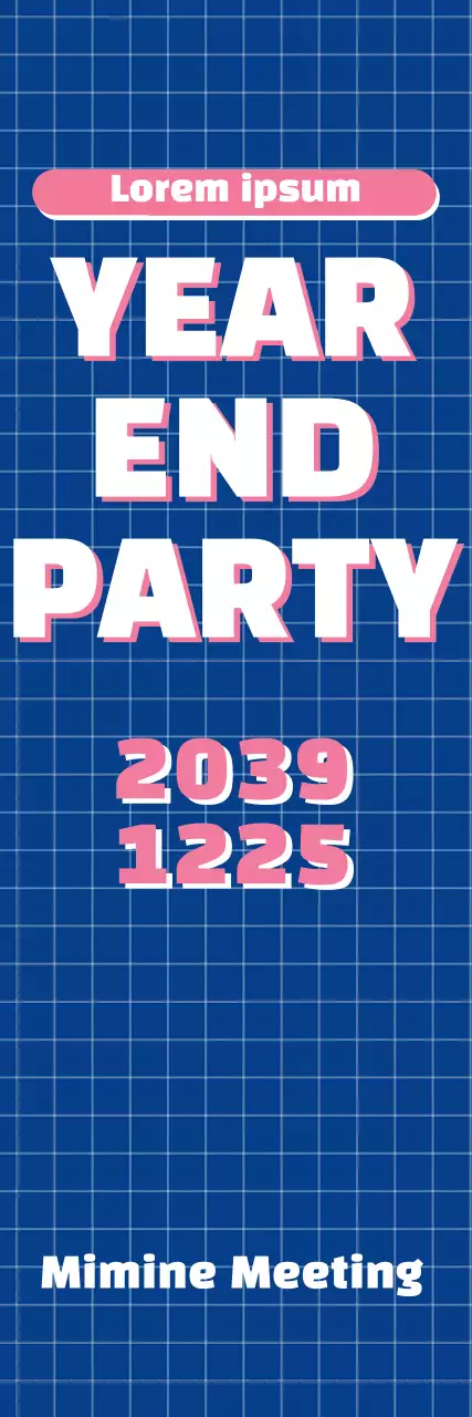 Banner de convite para festa retrô azul