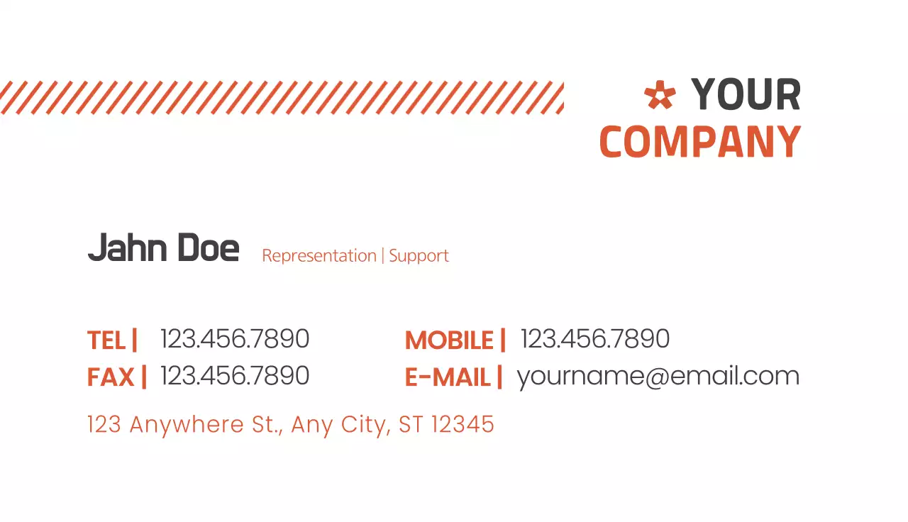 Orange Minimal Business Card