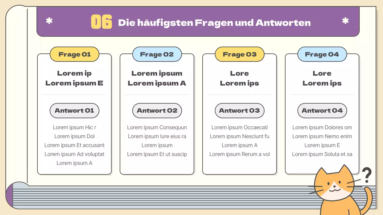 Kitschige Publikationsplanung in Gelb und Lila Kursunterlagen