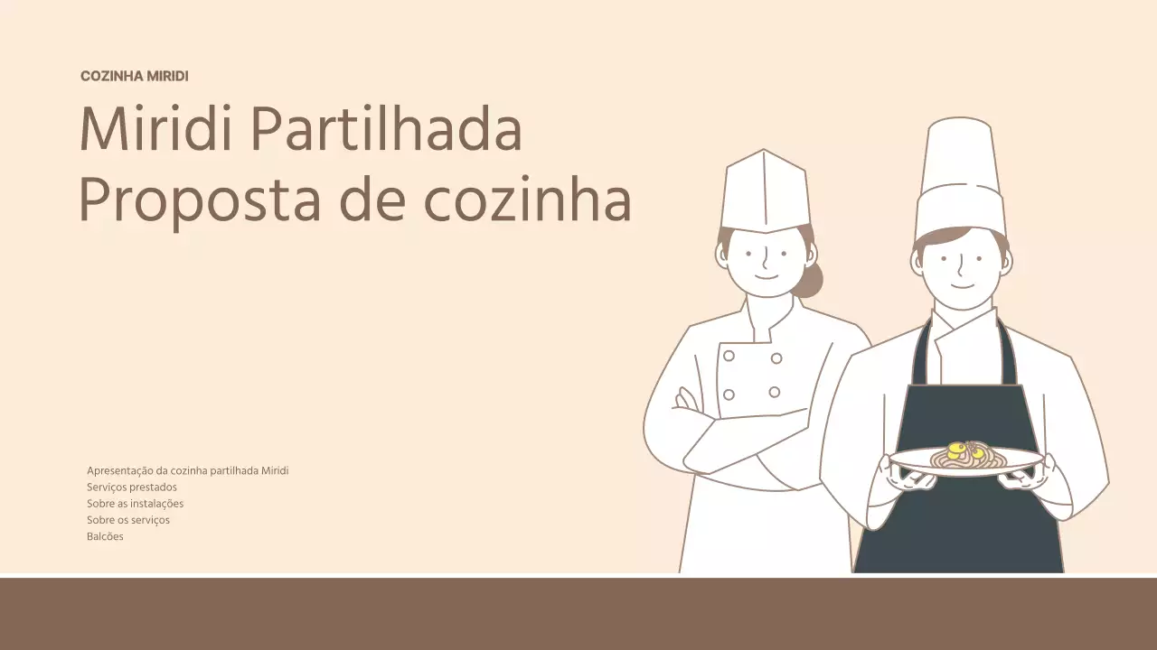 Proposta de entrada de cozinha partilhada simples castanha Apresentação PPT