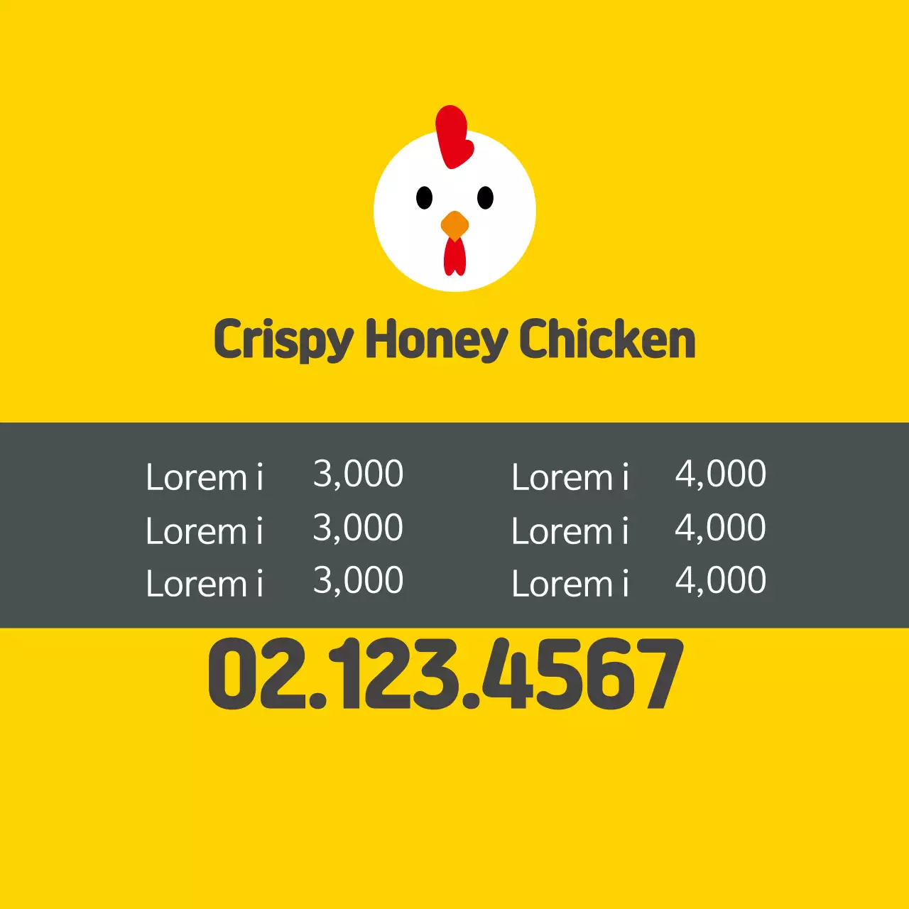 Logo Kuning Promosi Restoran Ayam Gangjeong yang Lucu