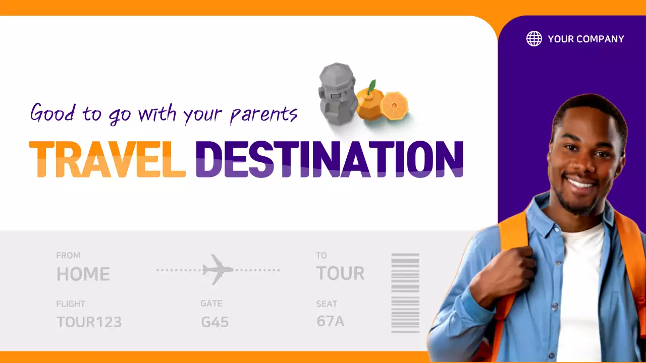 Orange Modern Travel Advertisement YouTube Thumbnail