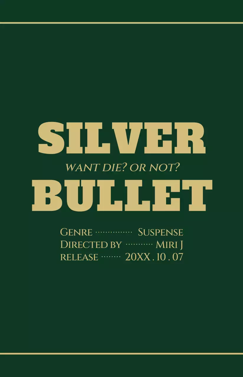 Movie poster with a frame of a dark-colored movie film design