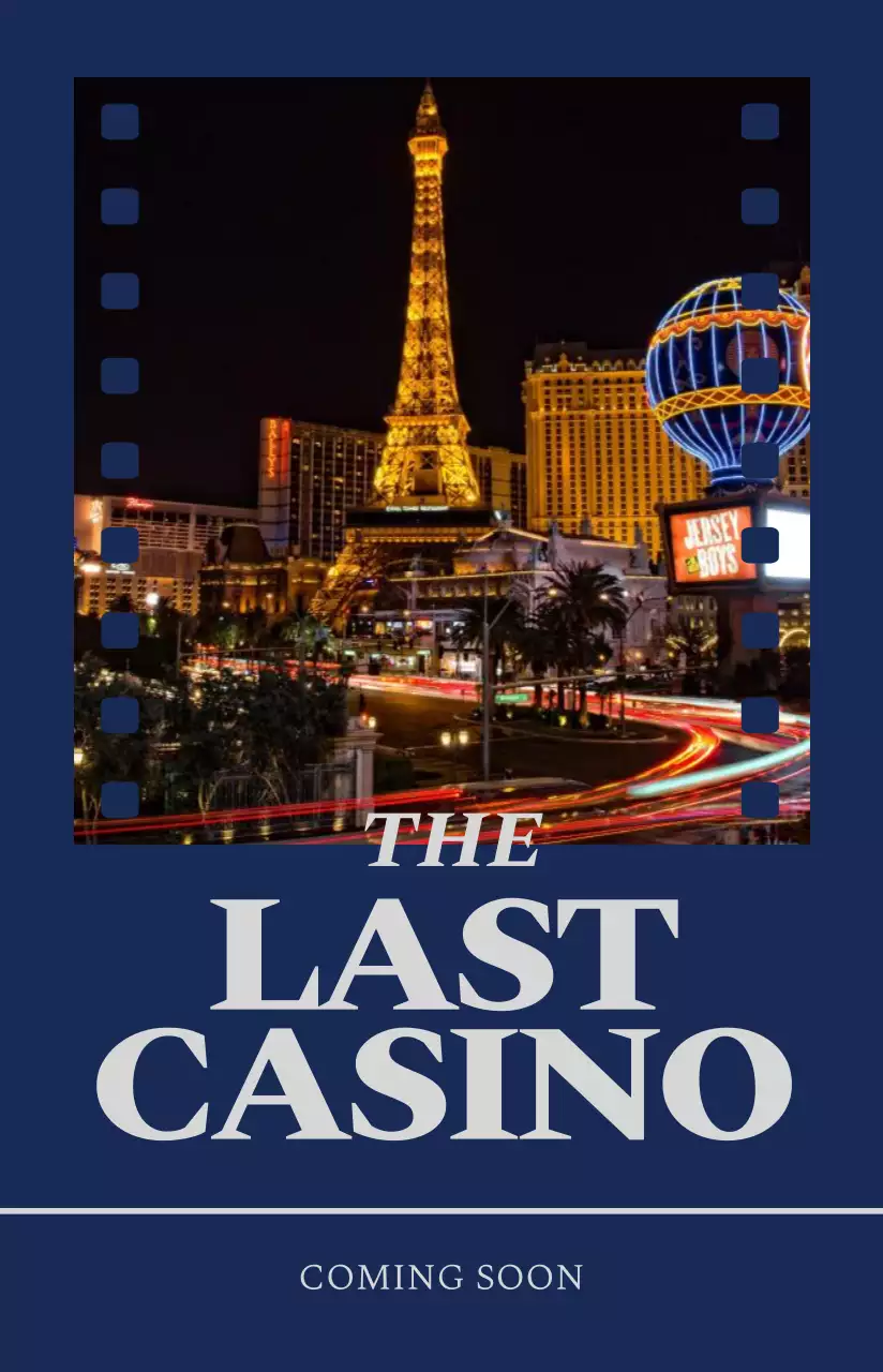 Movie poster with a frame of a dark-colored movie film design