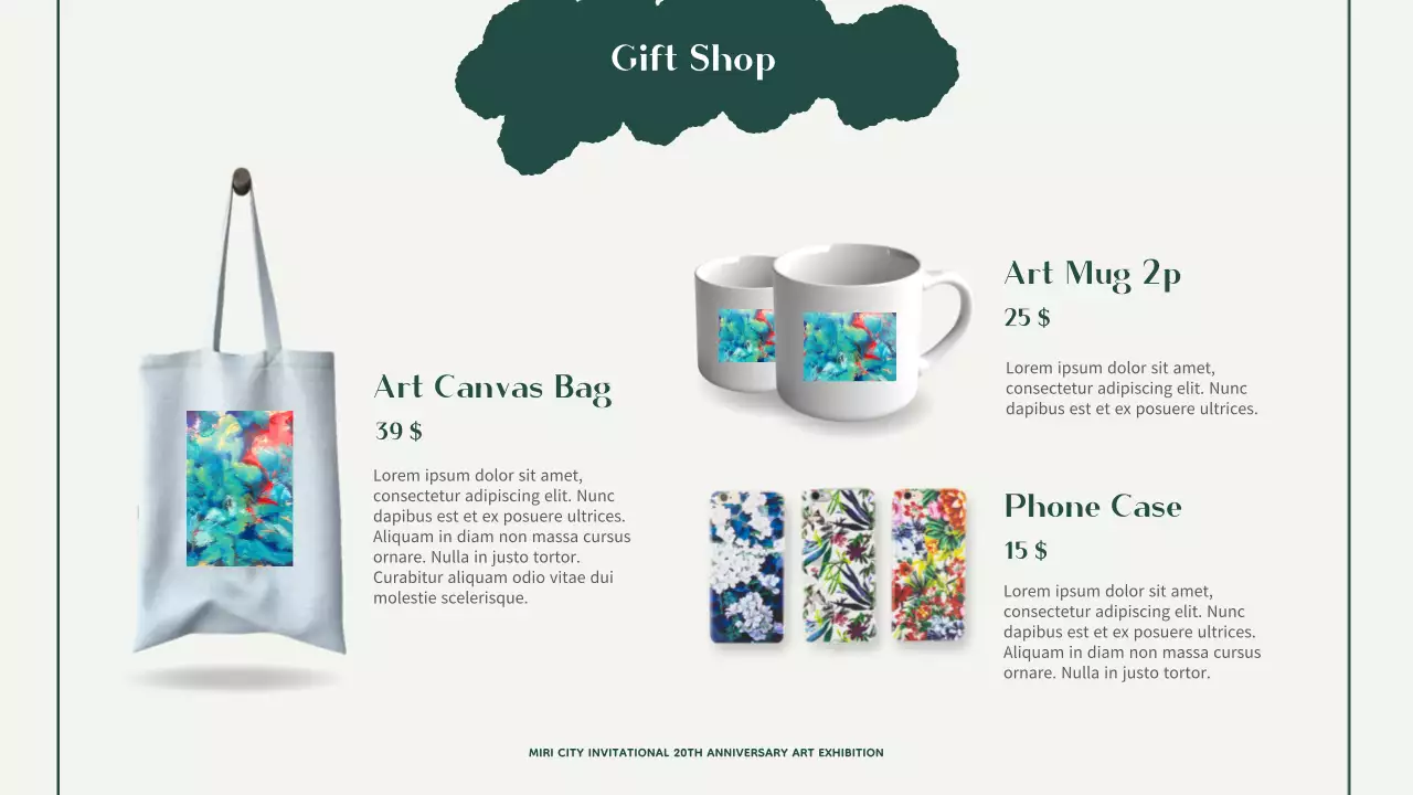 그린 엘레강트 아트 전시회 프리젠테이션