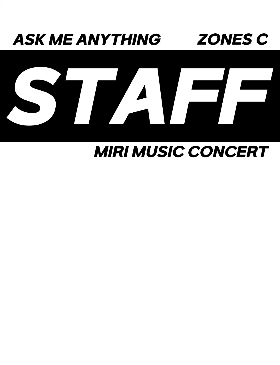 Konsep Staf Konser Musik dengan Logo Simbol Hitam