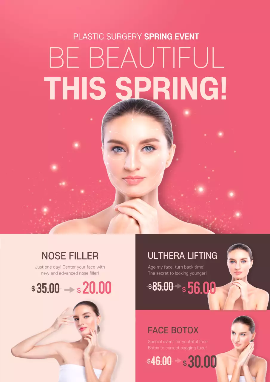 Pink Trendy Beauty Promotion Poster