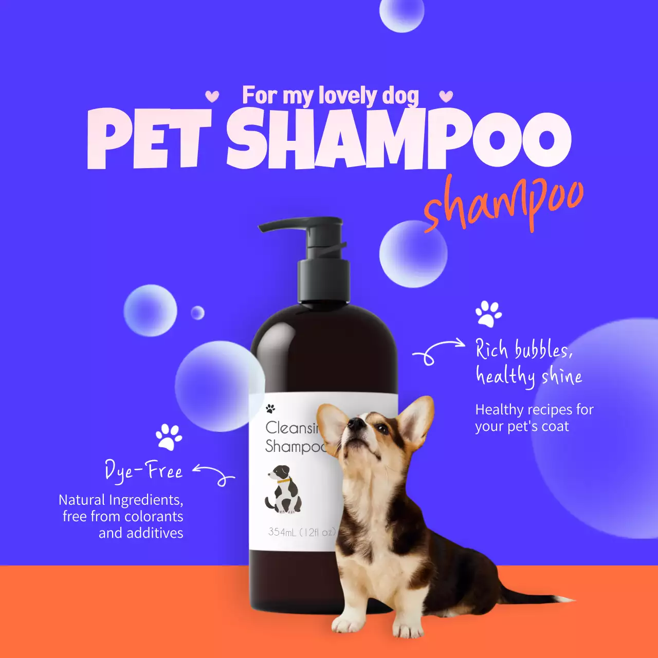 Promote purple pet shampoo