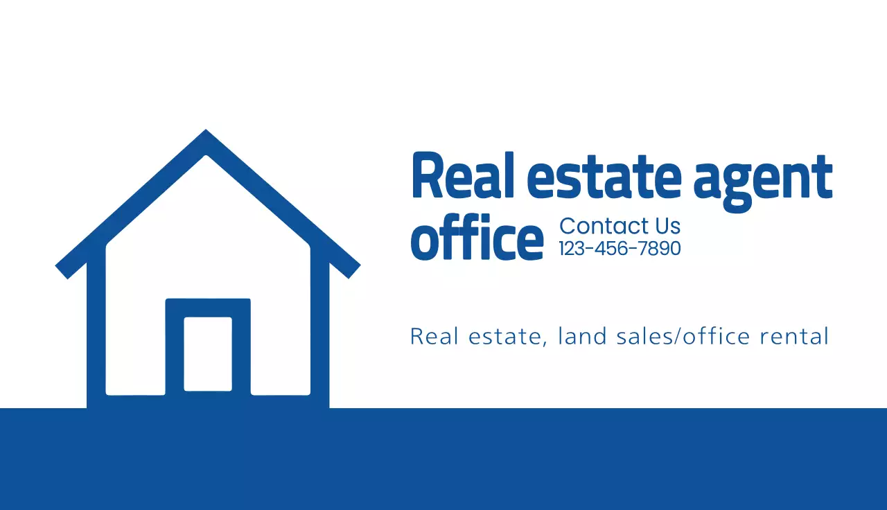 Blue Professional Real Estate Advertisement Business Card