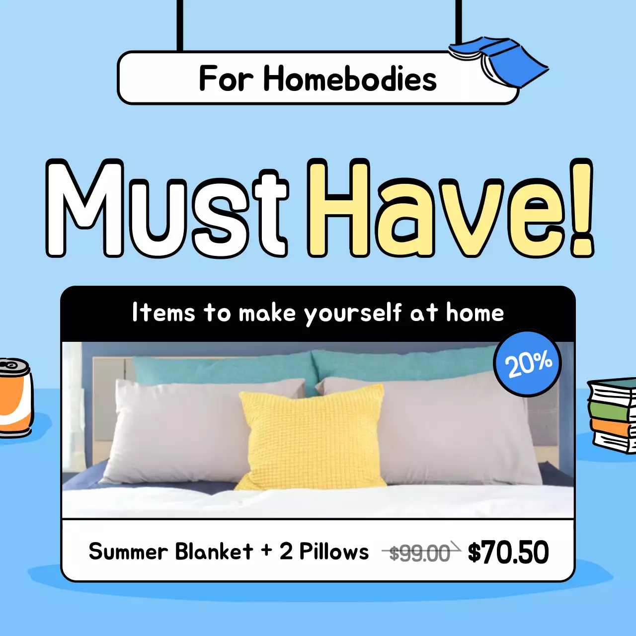 Blue Trendy Home Promotion Instagram Post