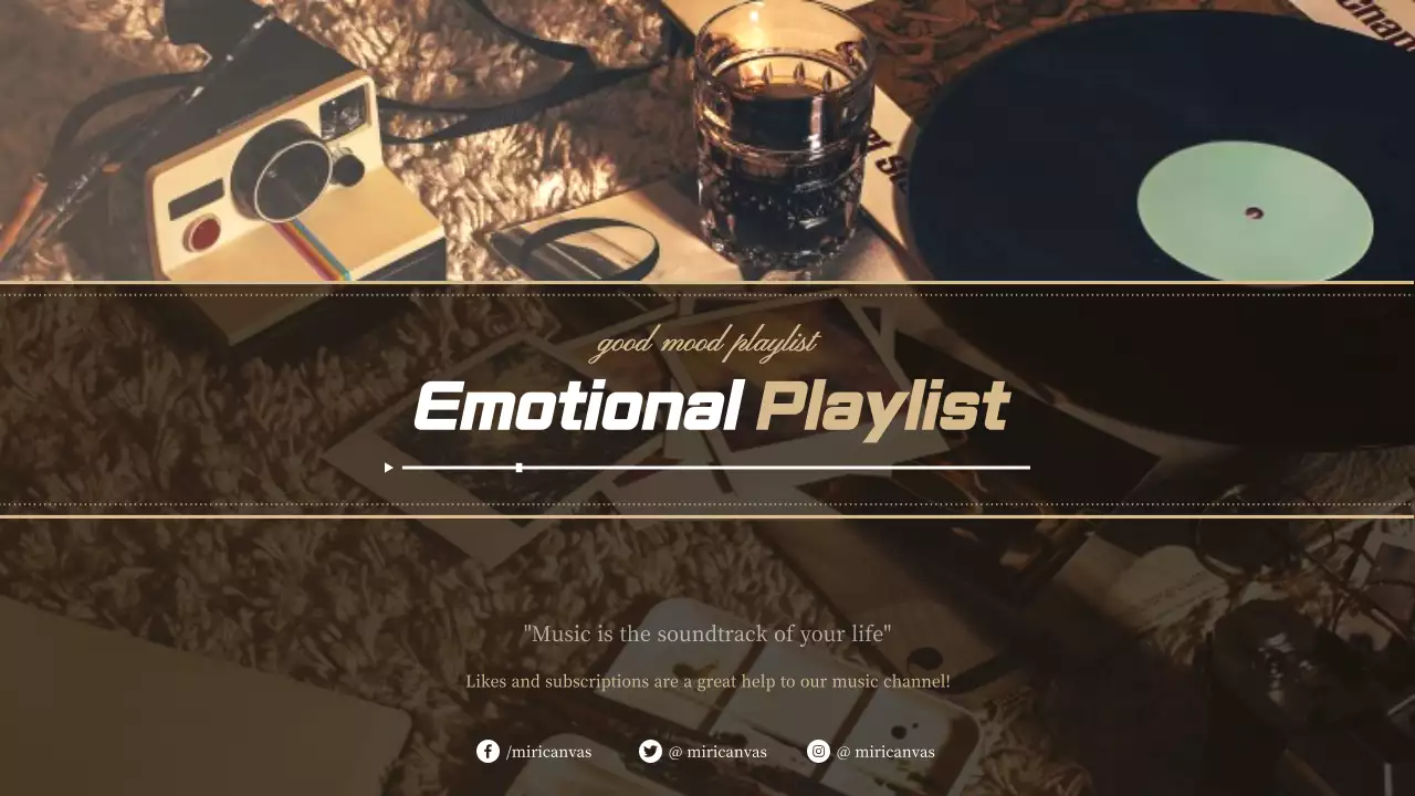 Brown Vintage Music Playlist YouTube Thumbnail