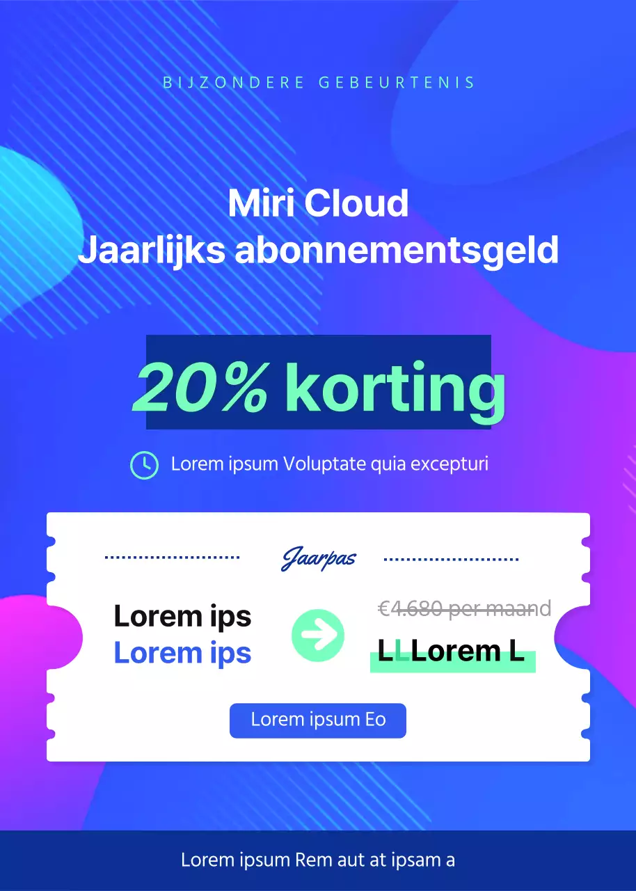 Een schone blauwe verkoop popup