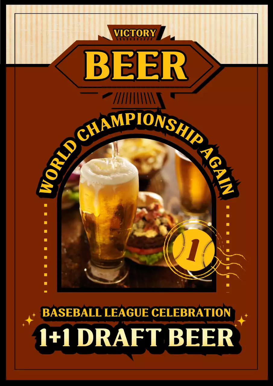 Brown Vintage Beer Promotion Poster