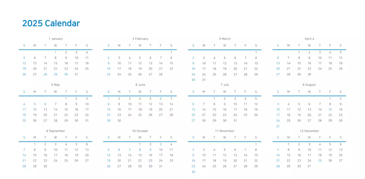 White and simple corporate desk calendar