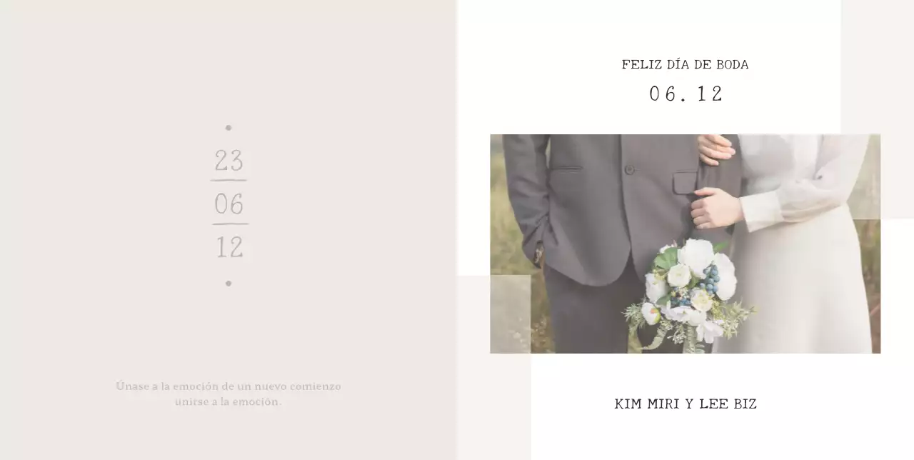 Invitación de boda sencilla y elegante con fondo beige