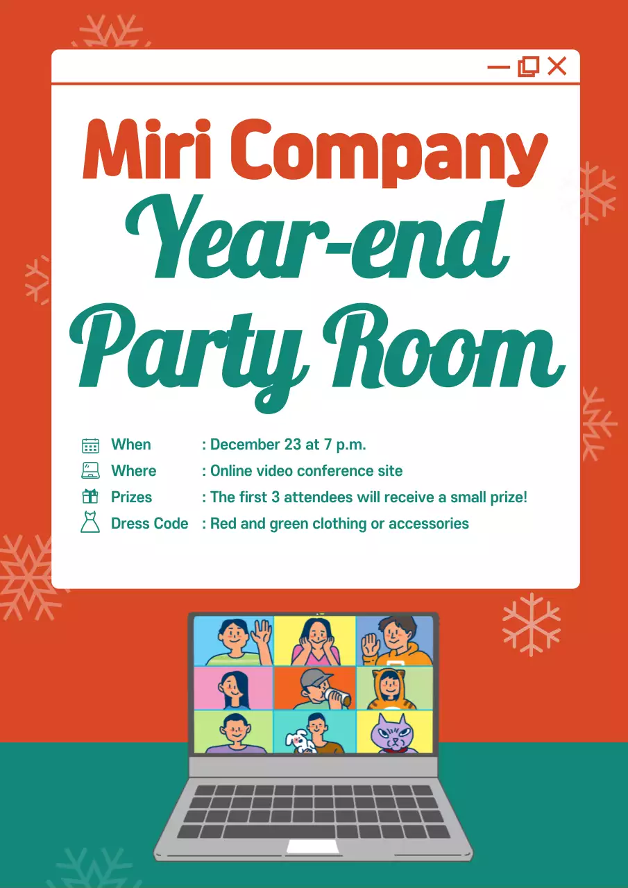 Orange Modern Party Invitation Poster