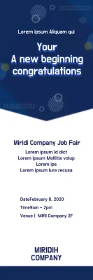 Banner de anúncio de vaga de emprego moderno azul